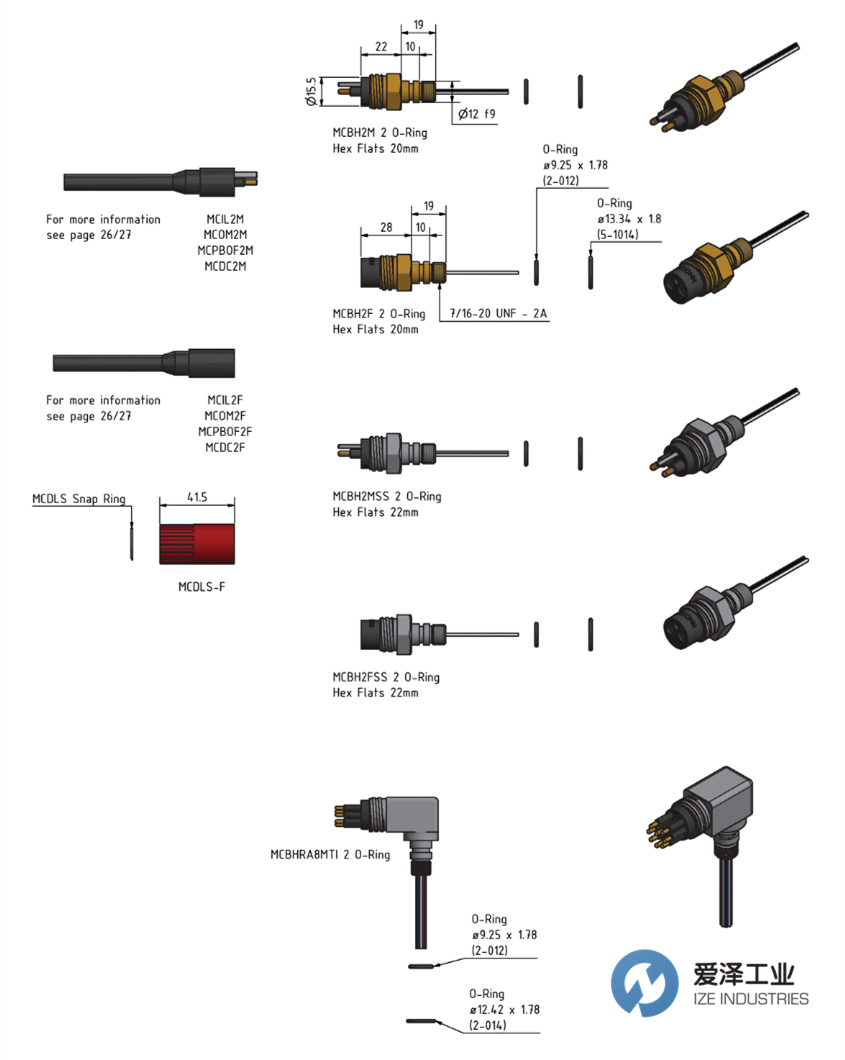 SubConn Micro Circular Double O-ring系列2、3、4、5、6 和 8 芯以及 G2 2、3 和 4 芯 愛澤工業(yè) izeindustries.png