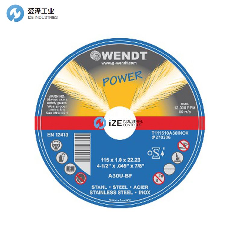 WENDT砂輪片A30INOX系列 示例A30U-BF 270206 115x1.0x22.23 izeindustries 愛(ài)澤工業(yè).jpg